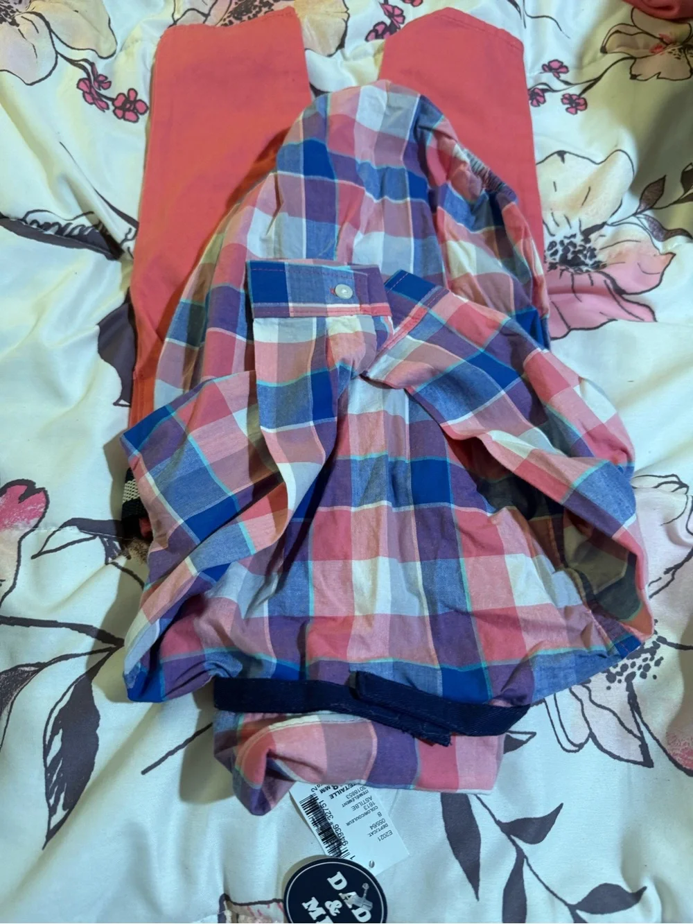 The Children's Place Coral Pink Chino Pants with Striped Navy Belt